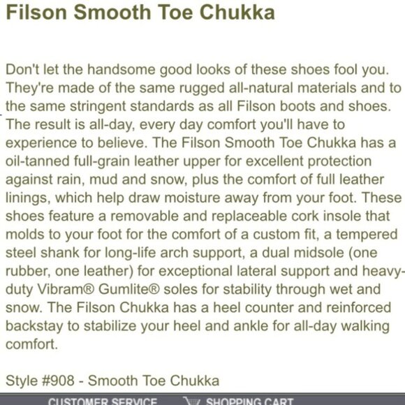 Filson Smooth Toe Chukka  Boots Brown - Picture 13 of 13